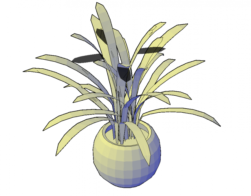 3d model of the plant pot in dwg AutoCAD file.