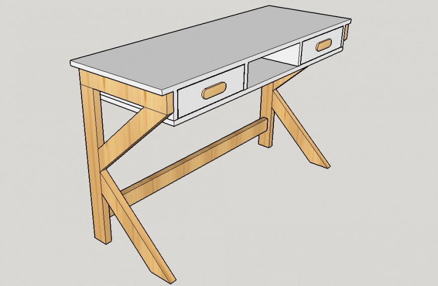 3d model of the table detail furniture unit layout sketch-up file