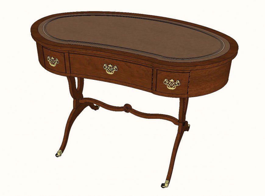 3d model of traditional table CAD furniture block layout Sketchup file