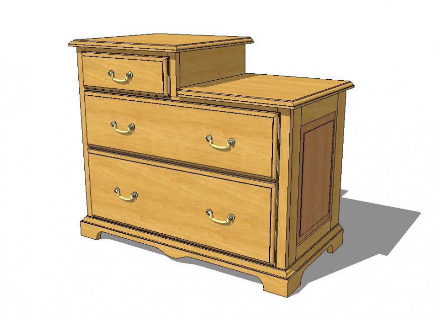 3d model of traditional table furniture block layout file in autocad format