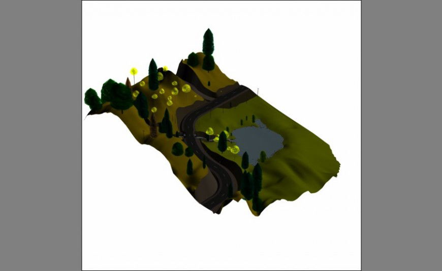 3d model of valley and landscaping details 3d max file