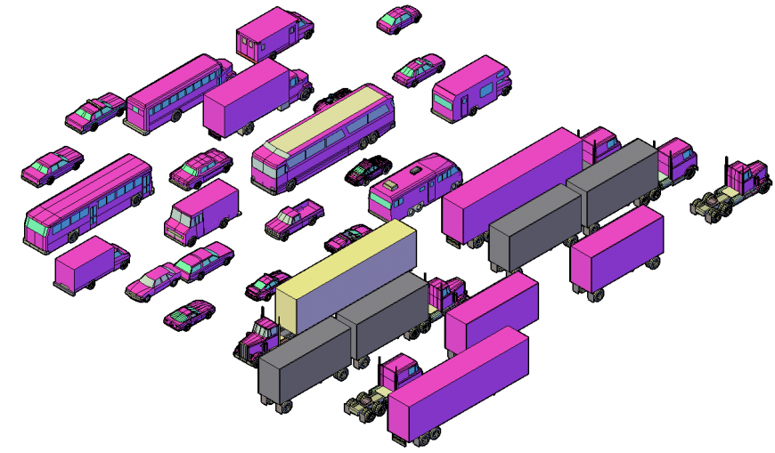 3d model of vehicle in dwg AutoCAD file.