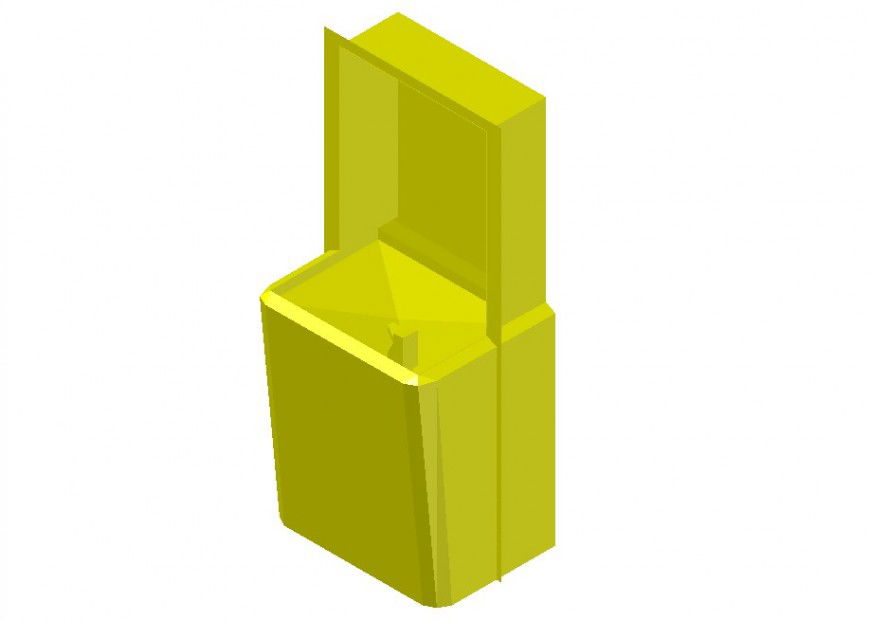 3d model of wash-basin CAD sanitary block layout file in autocad format