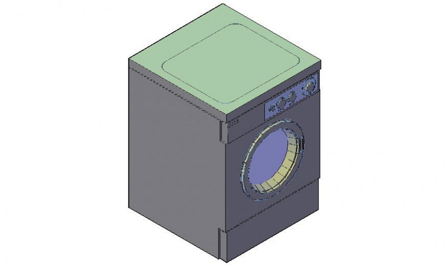 3d model of washing machine drawing in autocad