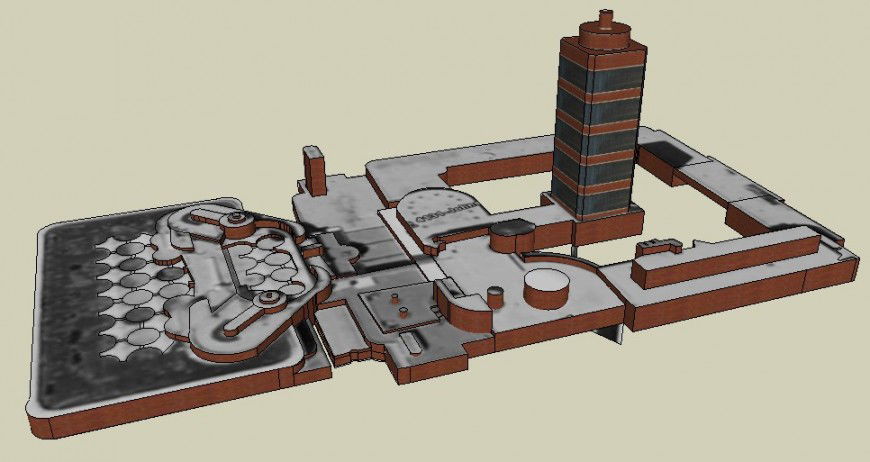 3d model of water treatment plant CAD block autocad file