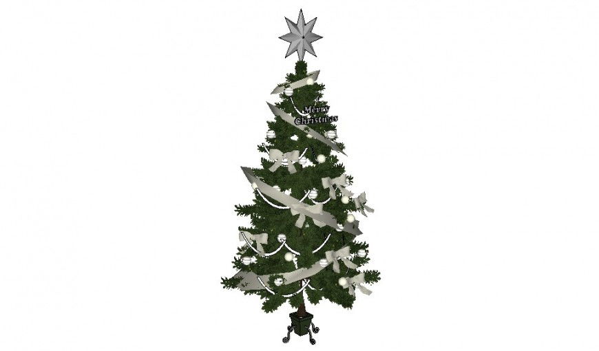 3d model of X-mas tree detail sketch-up file
