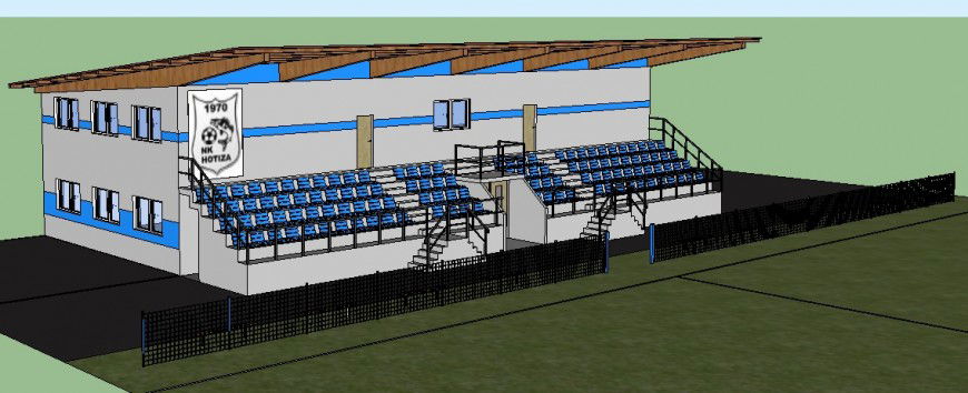 3d model sitting arrangement of stadium layout sketch-up file