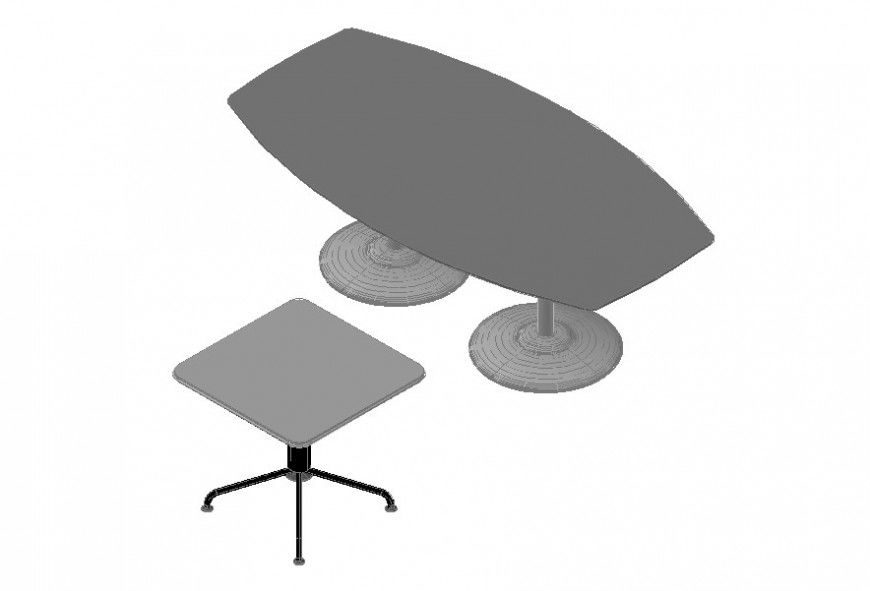 3d model table and stool detail furniture layout file in dwg format