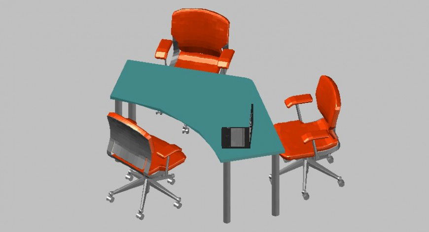3d model table desk and chair autocad drawing file