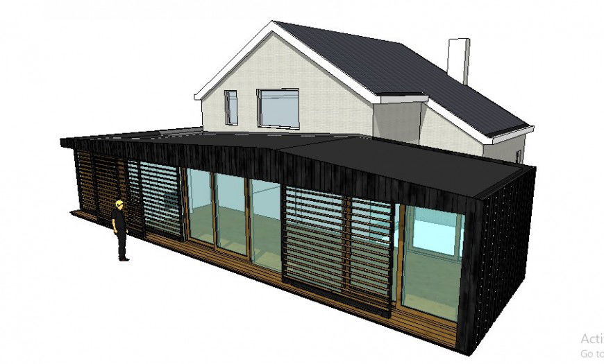 3d modern house drawings details sketch-up file