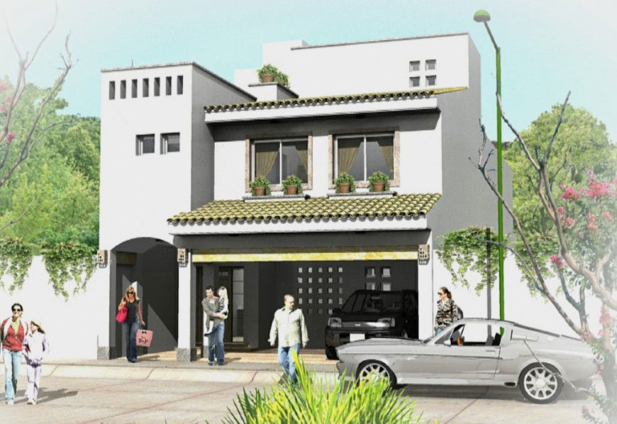 3d modern residence house skp file