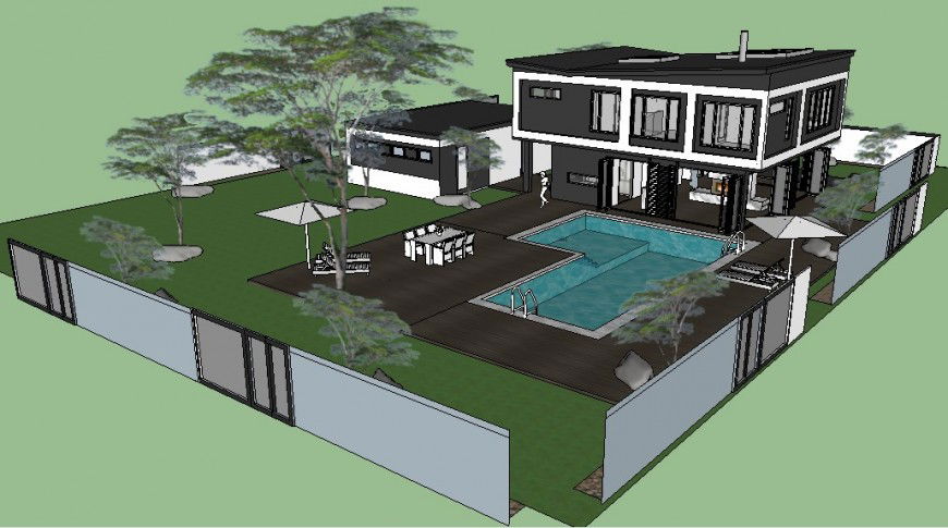 3d modern villa design ketchup file