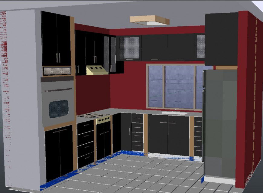 3d modular kitchen design autocad file