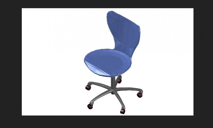 3D Moveable office chair detail dwg file in AutoCAD format