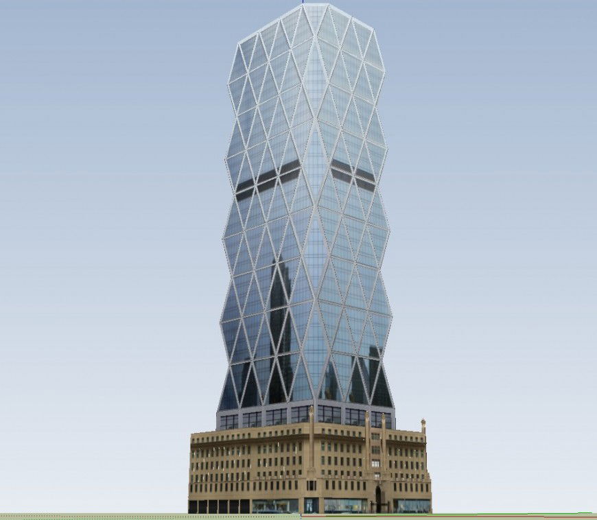 3d hearst tower building design skp file