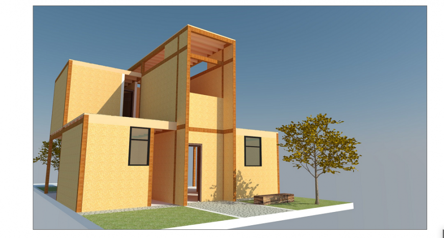 3D plan design of social housing progressive flexible and modular design drawing