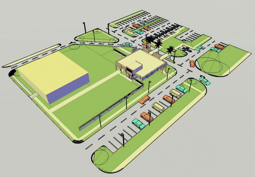 3D shopping center dwg file