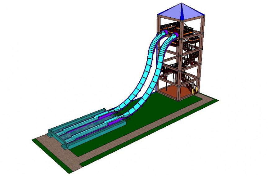 3d sketch up software 3d park with water side