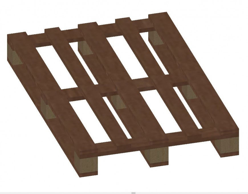 3d standard wooden pallet 3D DWG Model for AutoCAD format