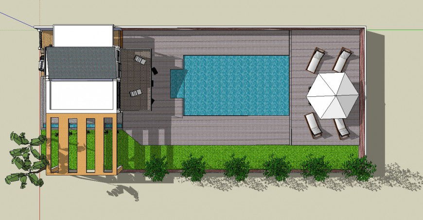 3d top view of modern house project