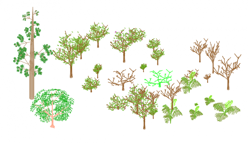 3D Tree Block design in DWG file