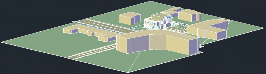 3D view of bungalows in AutoCAD file