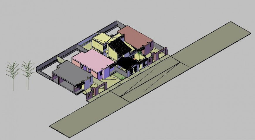 3d view of living area in auto cad