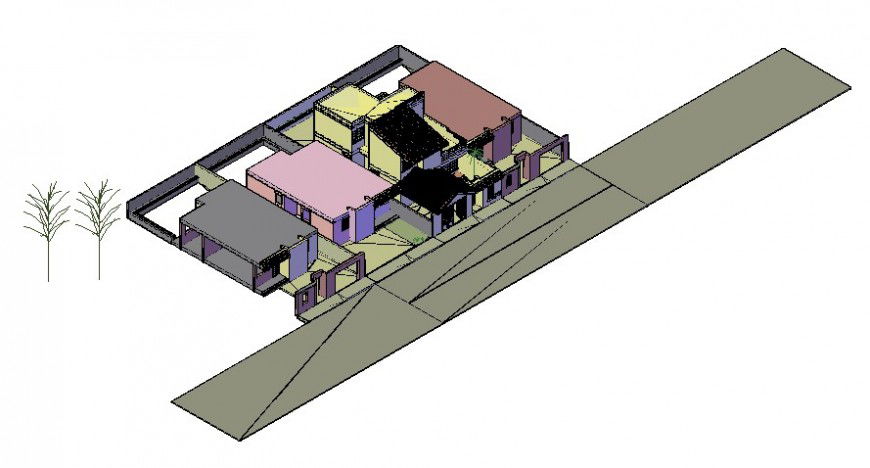 3D view of residence area in AutoCAD file