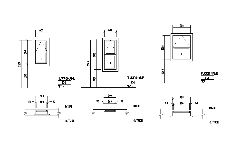 3 different sizes of door plans are given in this Autocad drawing file. Download now.
