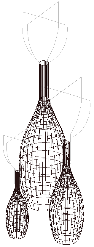 3D Vase Design with Guiding Lines DWG AutoCAD Drawing