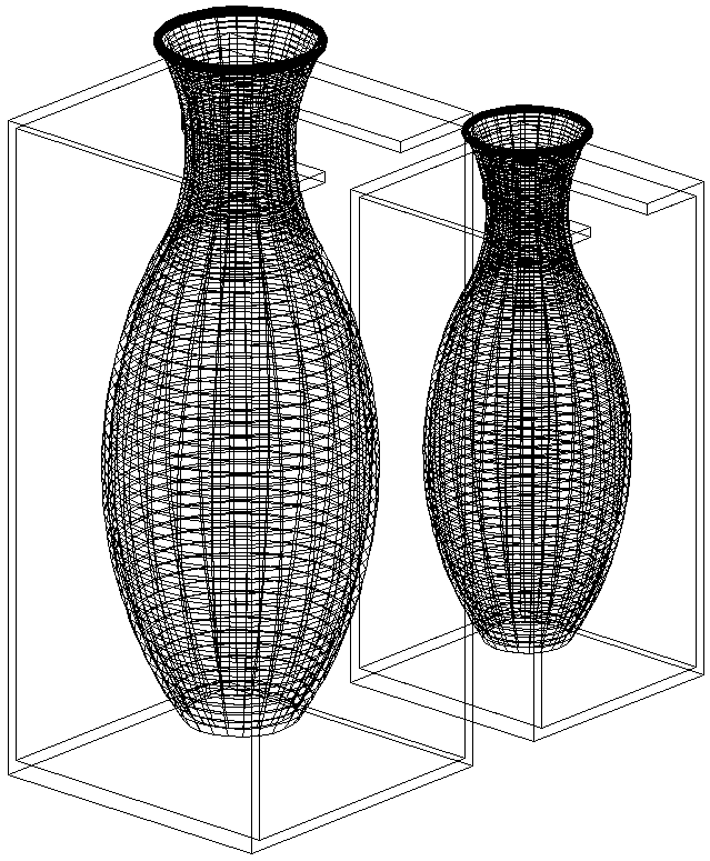 3d vase design with vase stand details dwg autocad drawing .