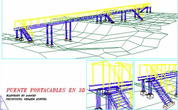 3D Bridge AutoCAD DWG Drawing with Structural Details and View