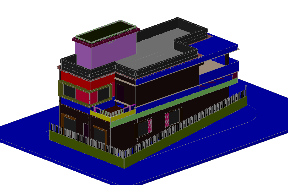 Straight Line Concept CAD File with Modern Architectural Layout Design
