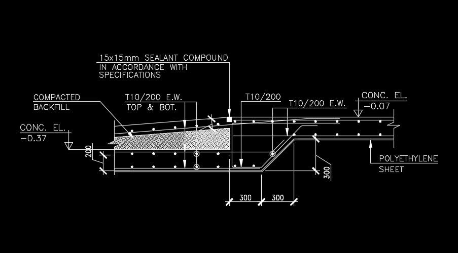 3m length of the beam cum reinforcement detail drawing