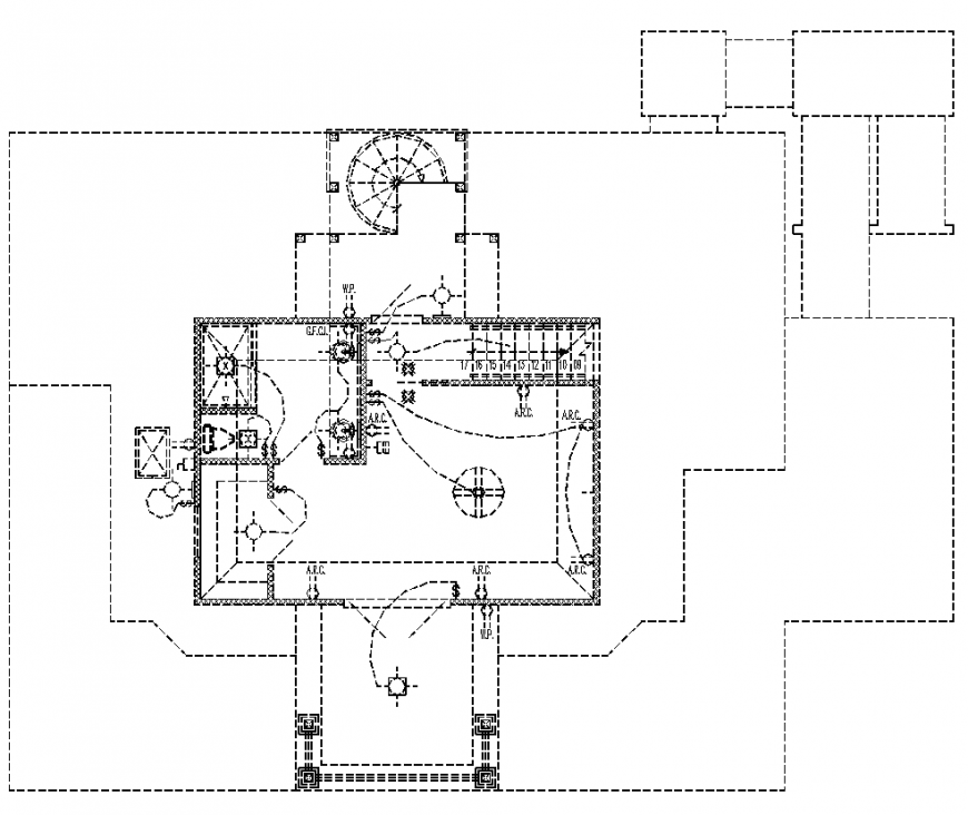 3rd Floor Electrical Plan detail drawing in dwg file.
