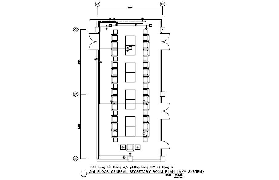 3rd floor general secretary room plan in detail AutoCAD drawing, dwg file, CAD file