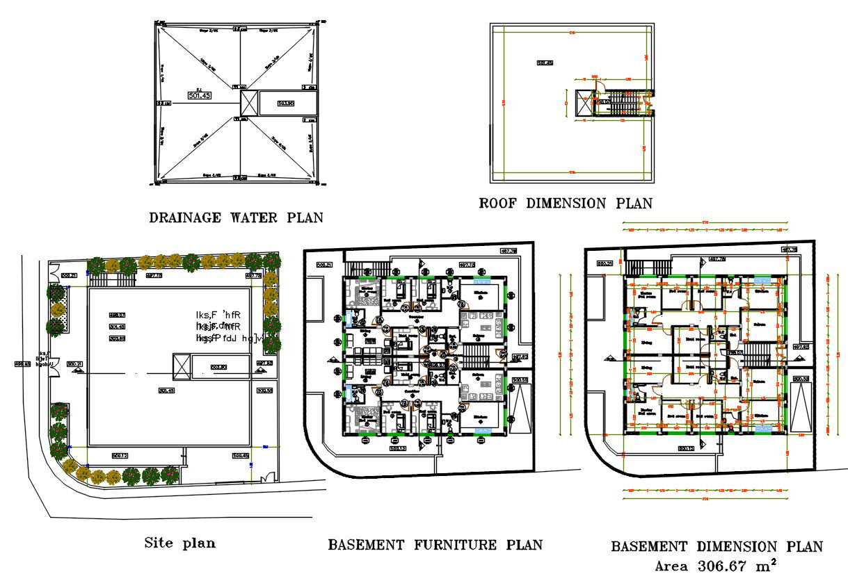 4 BHK Apartment Furniture Design And Site Plan DWG File
