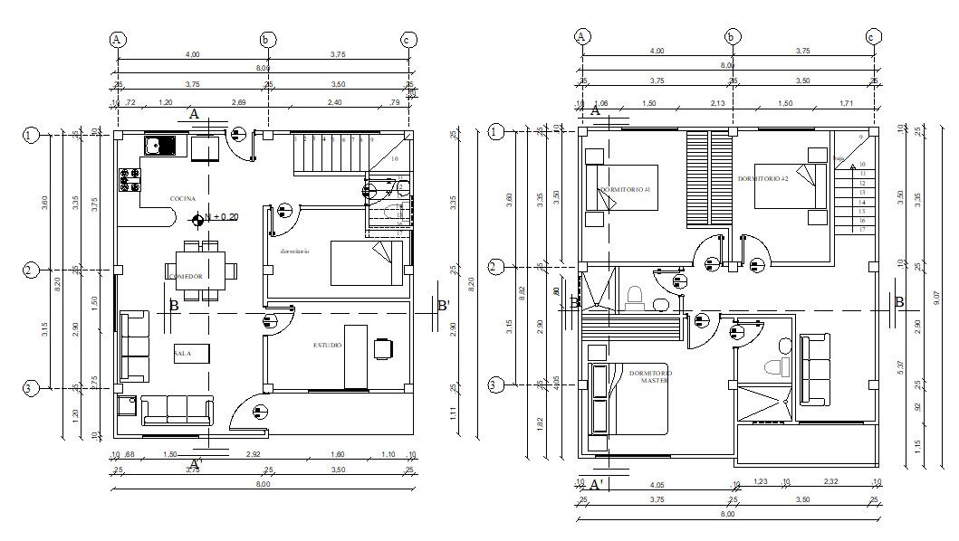 4 BHK Housing Bungalow Design CAD Drawing