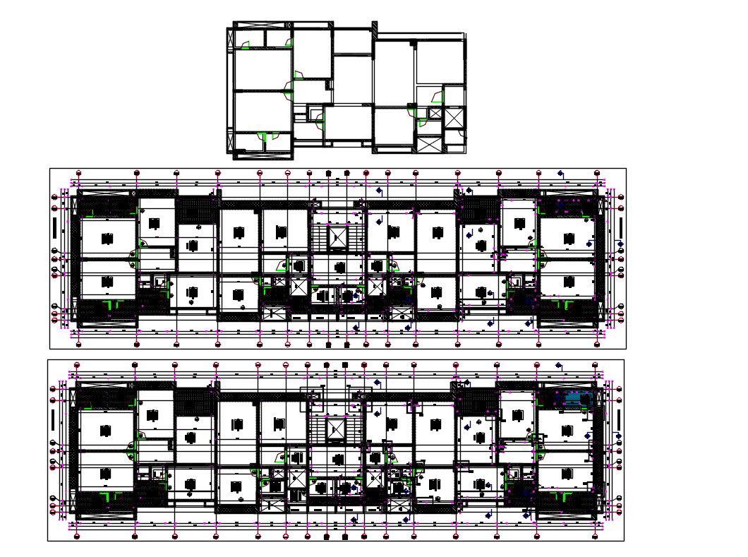 4 BHK Spacious Apartment Layout plan AutoCAD File