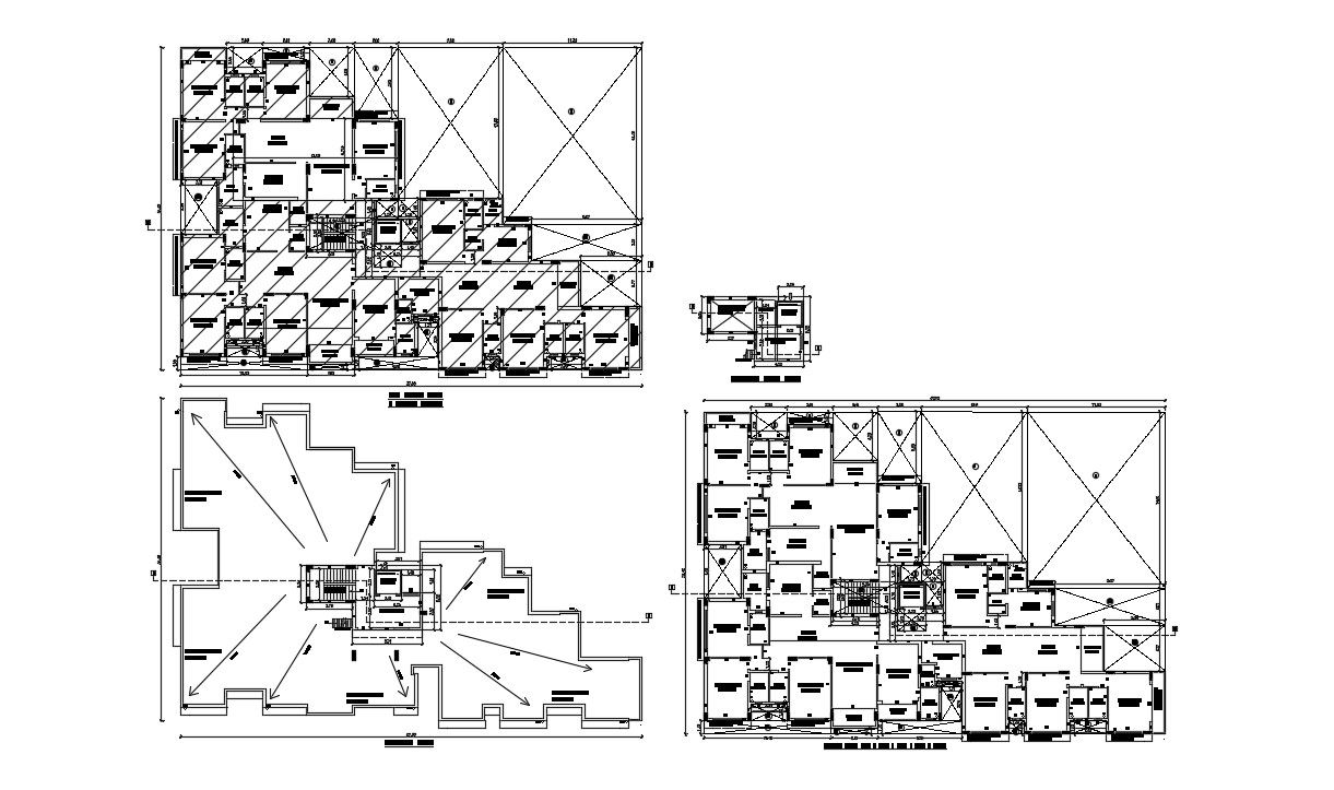 4 Bhk Apartment Architecture Plan AutoCAD Drawing Download