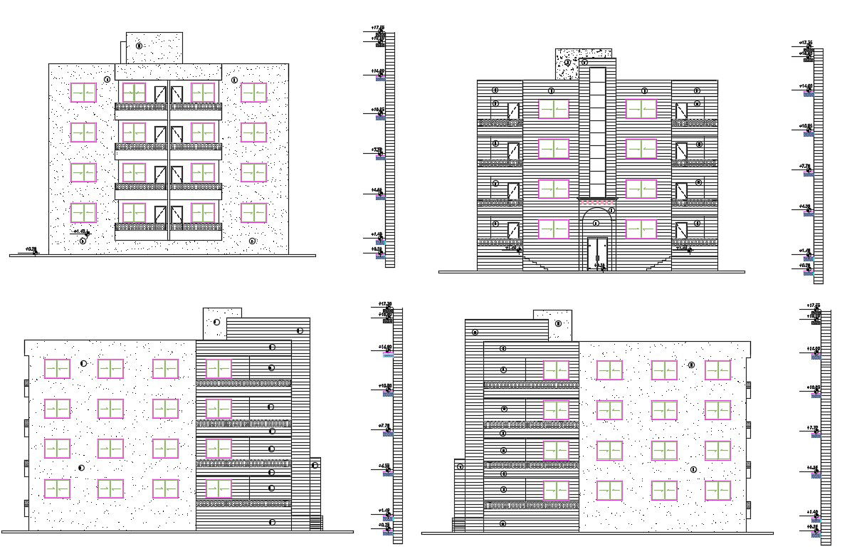 4 Storey Apartment Building Elevation Design