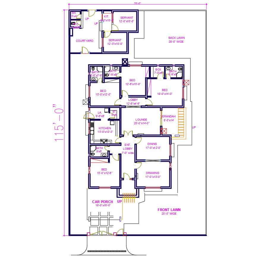 4 bhk Flat Plan