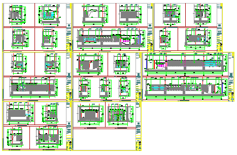 4 side elevation of Underground shower area elevation design drawing