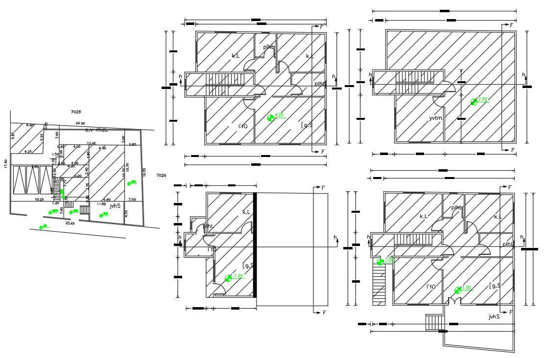 40' X 32' House Floor Plan With Plot Design 
