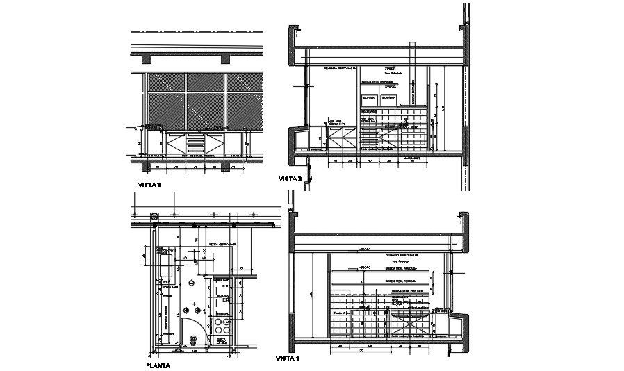 4000X2600mm kitchen plan, and cut section view is given in this AutoCAD file