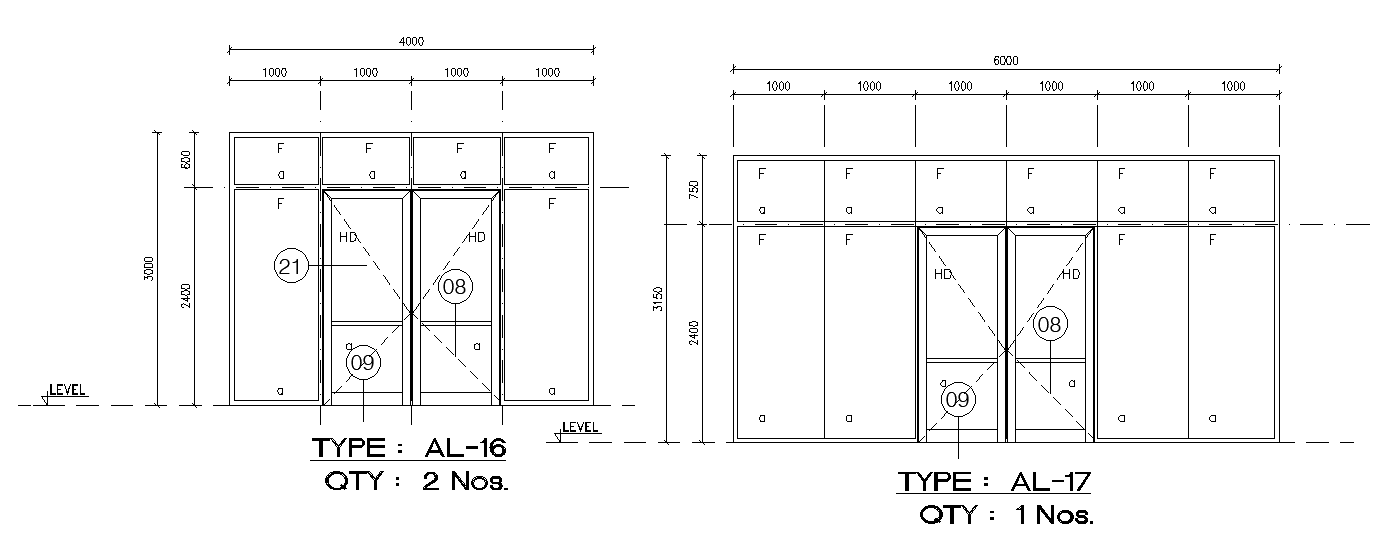 4000x3000mm door plans are given in this AutoCAD drawing model
