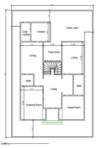 400 Sq Yards Residential Floor Plan for Building Projects Format