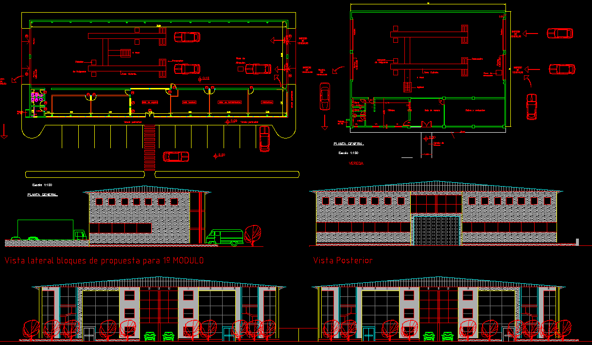 Vehicle Parking Center AutoCAD DWG File with Detailed Layout