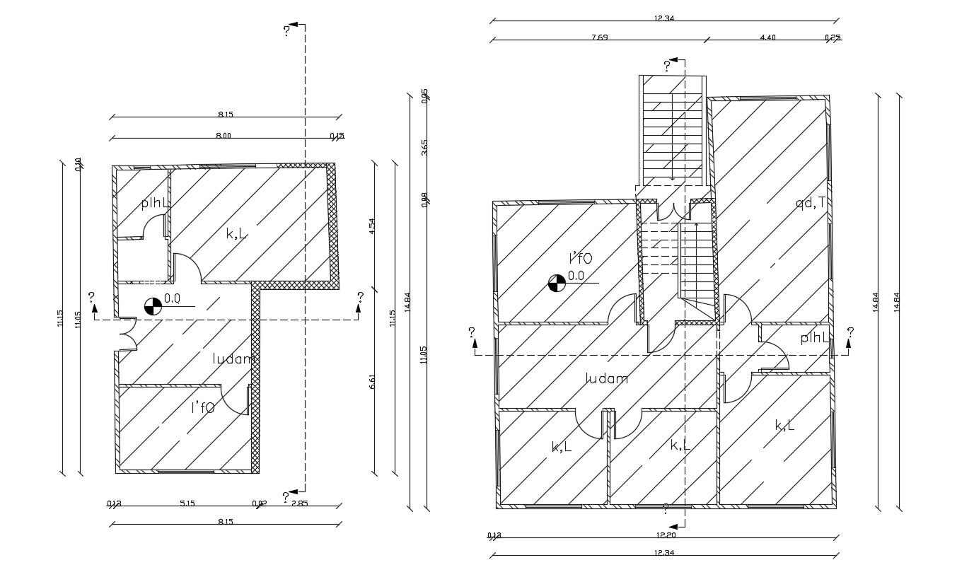 40 By 45 Feet House Plan CAD Drawing