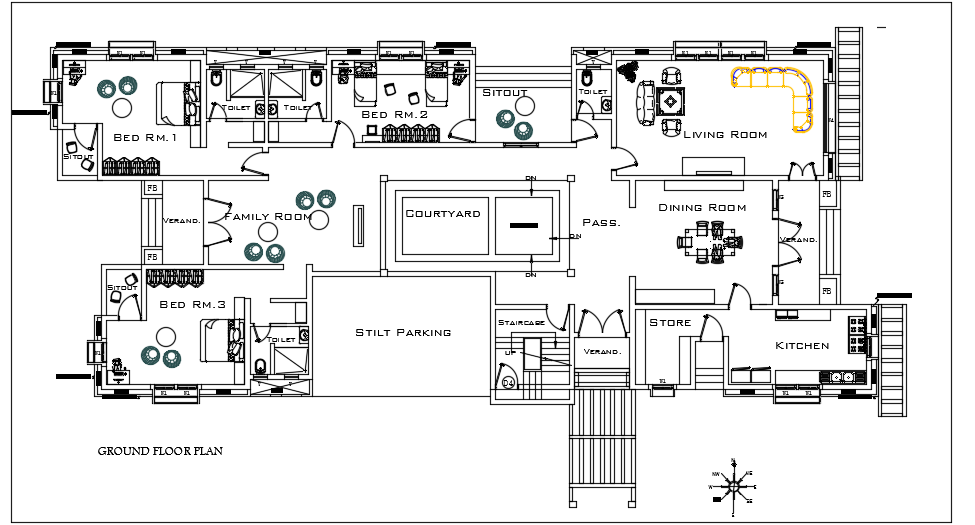 40’X18’ ground floor house plan is given in this file